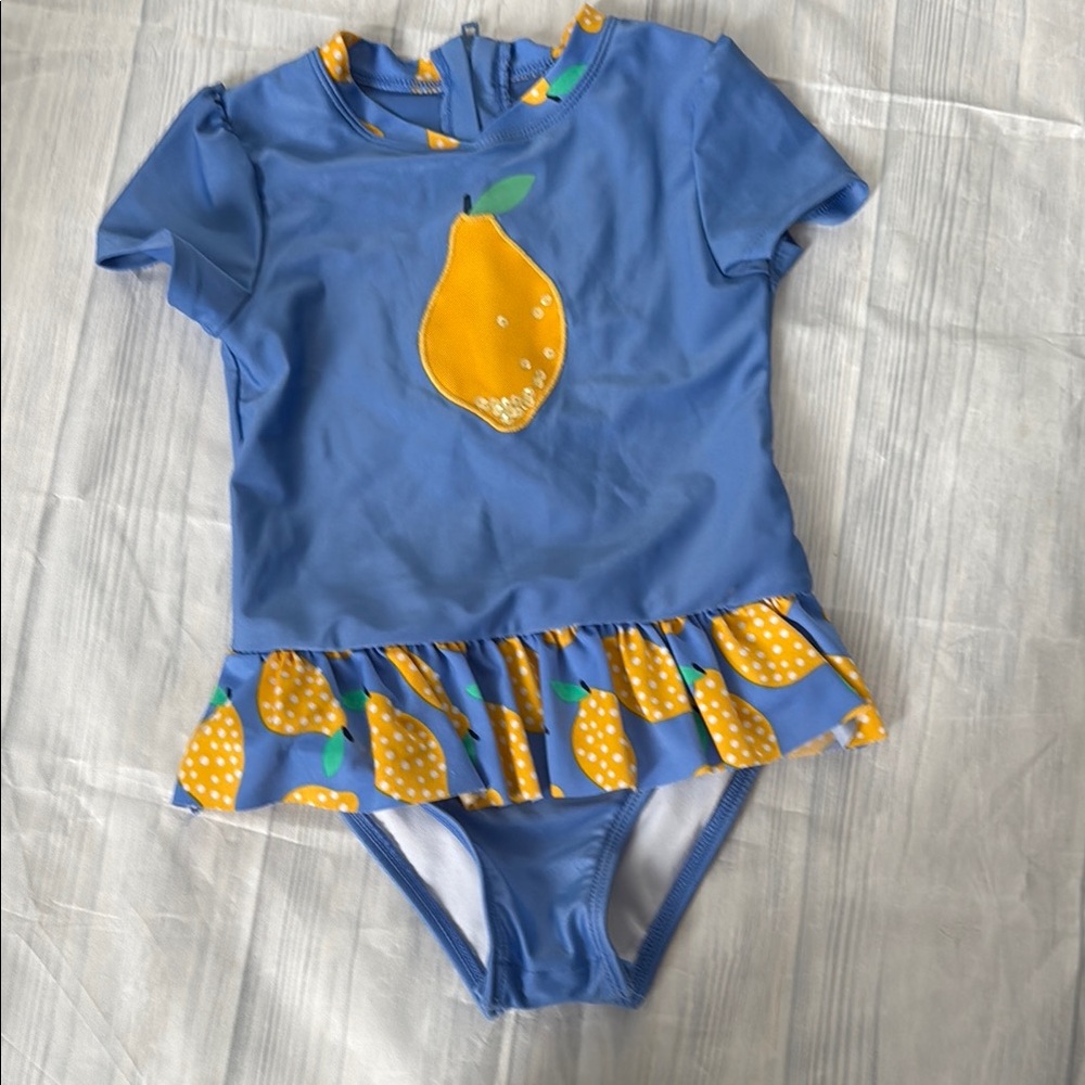 Cat & Jack Blue and Yellow Kids Swim One Piece